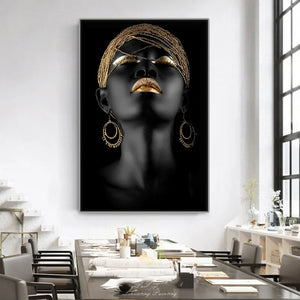 Modern Art Canvas African Black Woman Posters Rieworkes