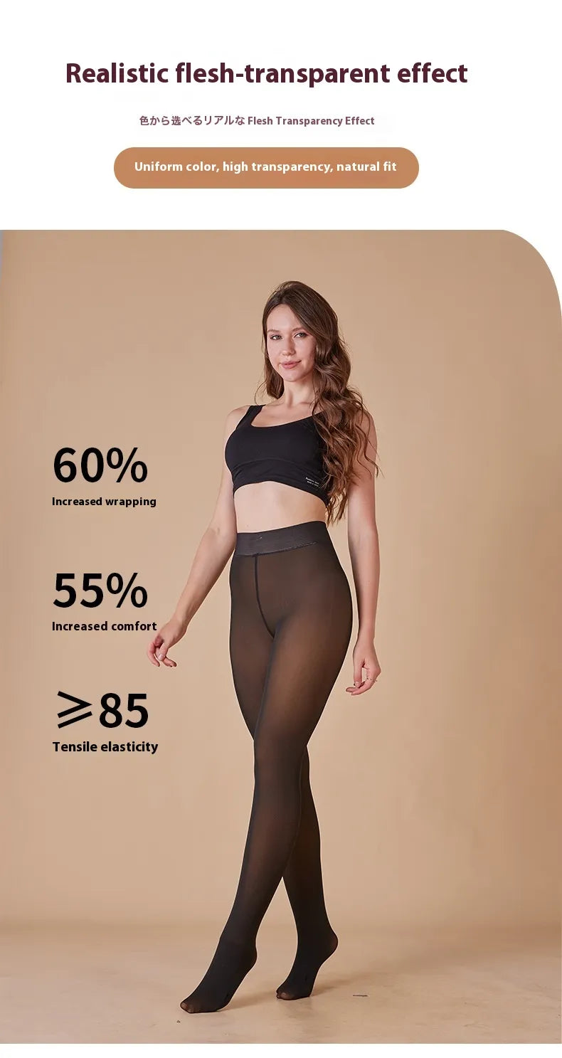 Sheer Fleece-Lined Leggings Mimarta