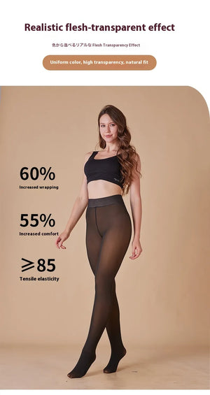 Sheer Fleece-Lined Leggings Mimarta