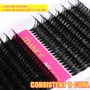 TDANCE Lash Clusters DIY Eyelash Extensions 280 Pcs 40D+50D Cluster Lashes C D Curl Individual Lashes Cluster Reusable Soft & Comfortable DIY Lash Extensions at Home(40D+50D,C Curl,16-20mm) 40D+50D-Long-C Rieworkes