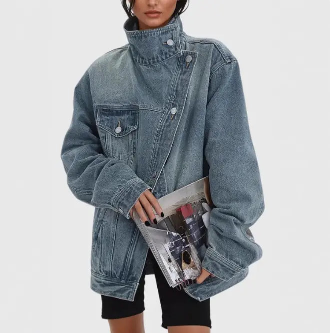 Irregular Wash Denim Coat Rieworkes