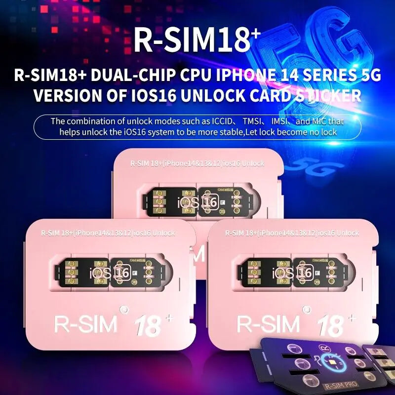 R-SIM18+ RSIM 18+ Nano Unlock Card For iPhone 14 Plus 13 12 11 Pro Max XR iOS 16 Rieworkes