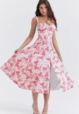 Elegant Floral Sleeveless Maxi Dress Rieworkes