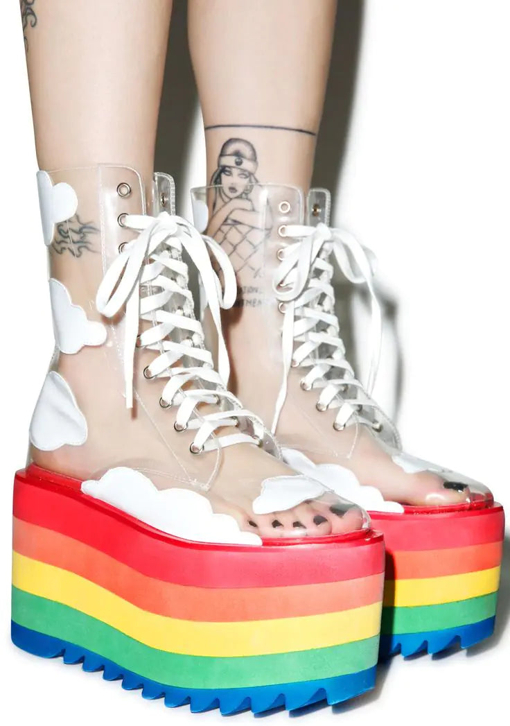 Rainbow Thick Bottom Fashion Boots Rieworkes