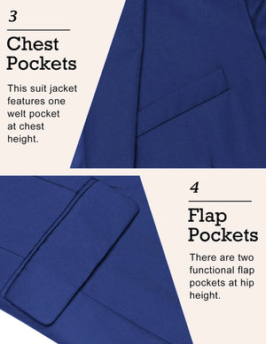 COOFANDY Mens Sport Coat Casual Blazer One Button Business Suit Jacket Grey Blue 3X-Large Rieworkes