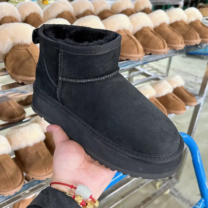 Women's Thick-soled Winter Boots - Warm Short Ankle Shoes Mimarta
