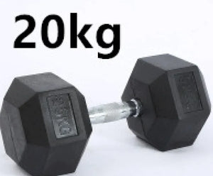 HexGrip Rubber-Coated Fixed Dumbbell Rieworkes