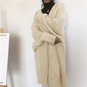 Women's Thick Knitted Long Sweater Coat for Fall/Winter Mimarta