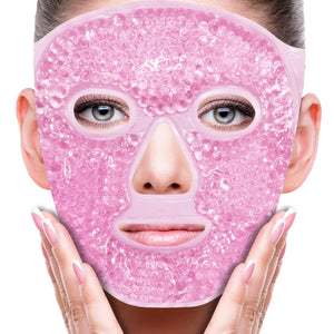 Face Eye Mask Ice Pack for Reducing Puffiness, Bags Under Eyes, Puffy Dark Circles, Migraine,Hot/Cold Pack with Soft Plush Backing (Pink #19) Pink #19 Rieworkes