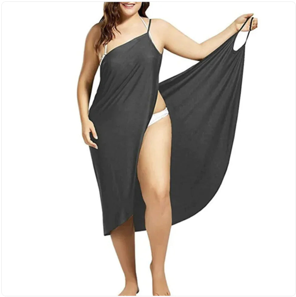 Solid Color Cross-Strap Beach Dress Rieworkes