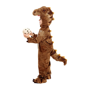 Spooktacular Creations Realistic T-rex Costume Outfit Dinosaur Jumpsuit with Egg for Kids Toddler Halloween Dress-up Party Bronze 3T(3-4 yrs) Rieworkes