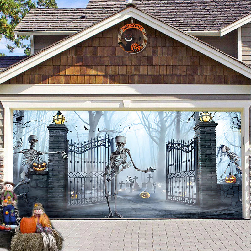 Halloween Misty Forest Garage Door Banner Rieworkes