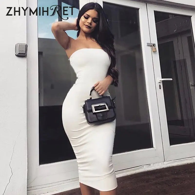 Strapless Long Elegant Dress Rieworkes