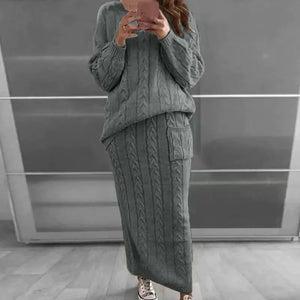 Autumn Winter Women's Fashion Sweater Dress Set Mimarta