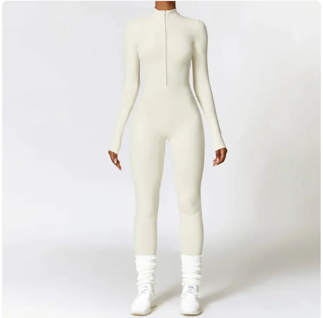 Flex Fit Women's Warm Zippered Yoga Bodysuit Rieworkes