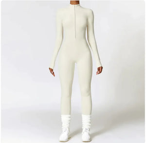 Flex Fit Women's Warm Zippered Yoga Bodysuit Rieworkes