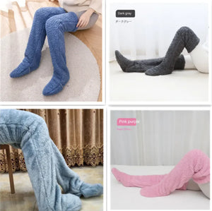 Fuzzy Over Knee High Winter Warm Socks Rieworkes