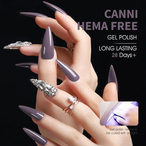 CANNI Grey Gel Nail Polish, 1Pcs Dark Grey Gel Polish Violet Brown Color Nail Polish Gel High Gloss Soak Off U V Gel Nail French Nail Manicure Salon DIY Rieworkes
