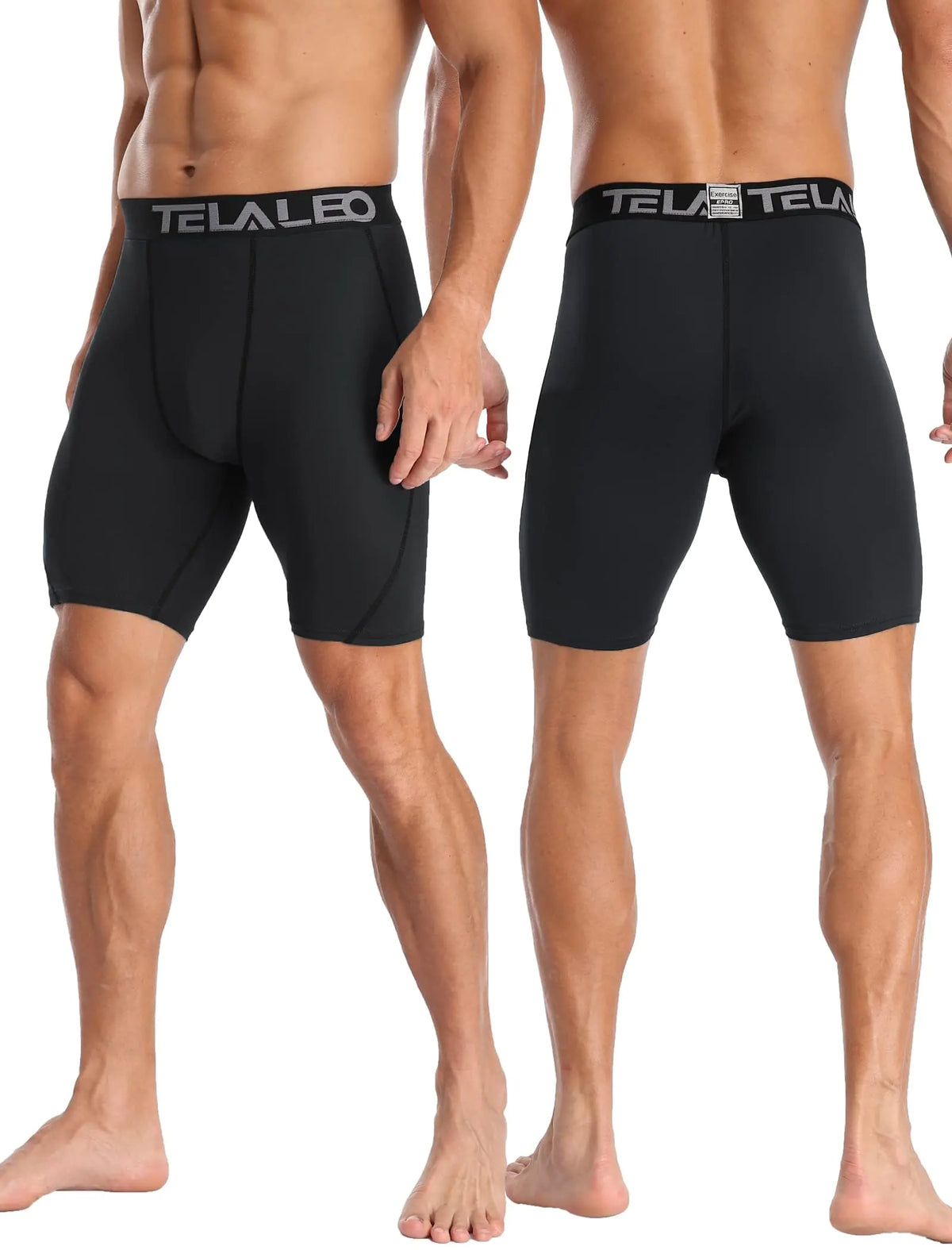 TELALEO 5/6 Pack Compression Shorts Men Spandex Sport Shorts Athletic Workout Running Performance Baselayer Underwear Black(6pcs) Small Rieworkes