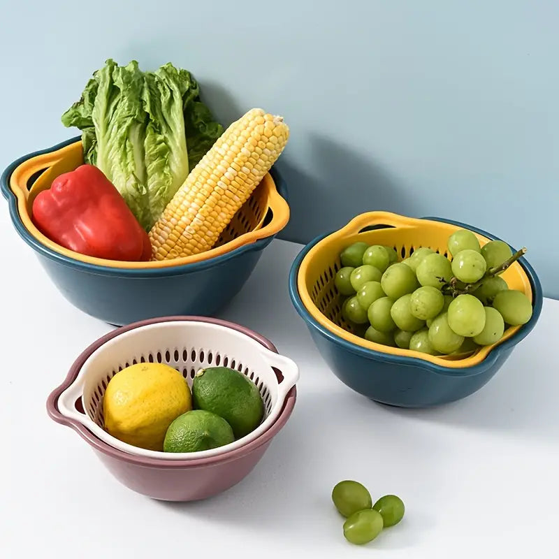 6pcs Stackable Plastic Kitchen Drain Basket Set Mimarta
