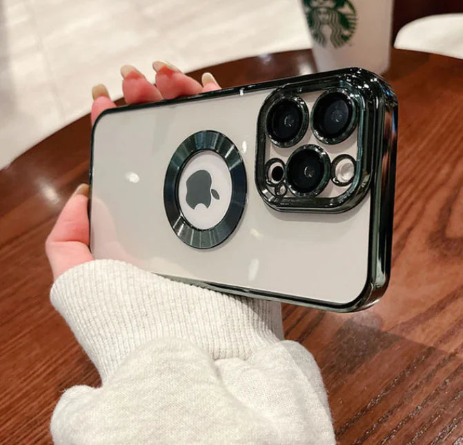 Luxury Plating Logo Hole Case For iPhone Rieworkes