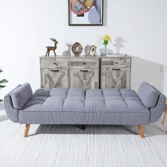 2064 Corduroy Sofa  Sofa Bed-Smoke Gray Mimarta