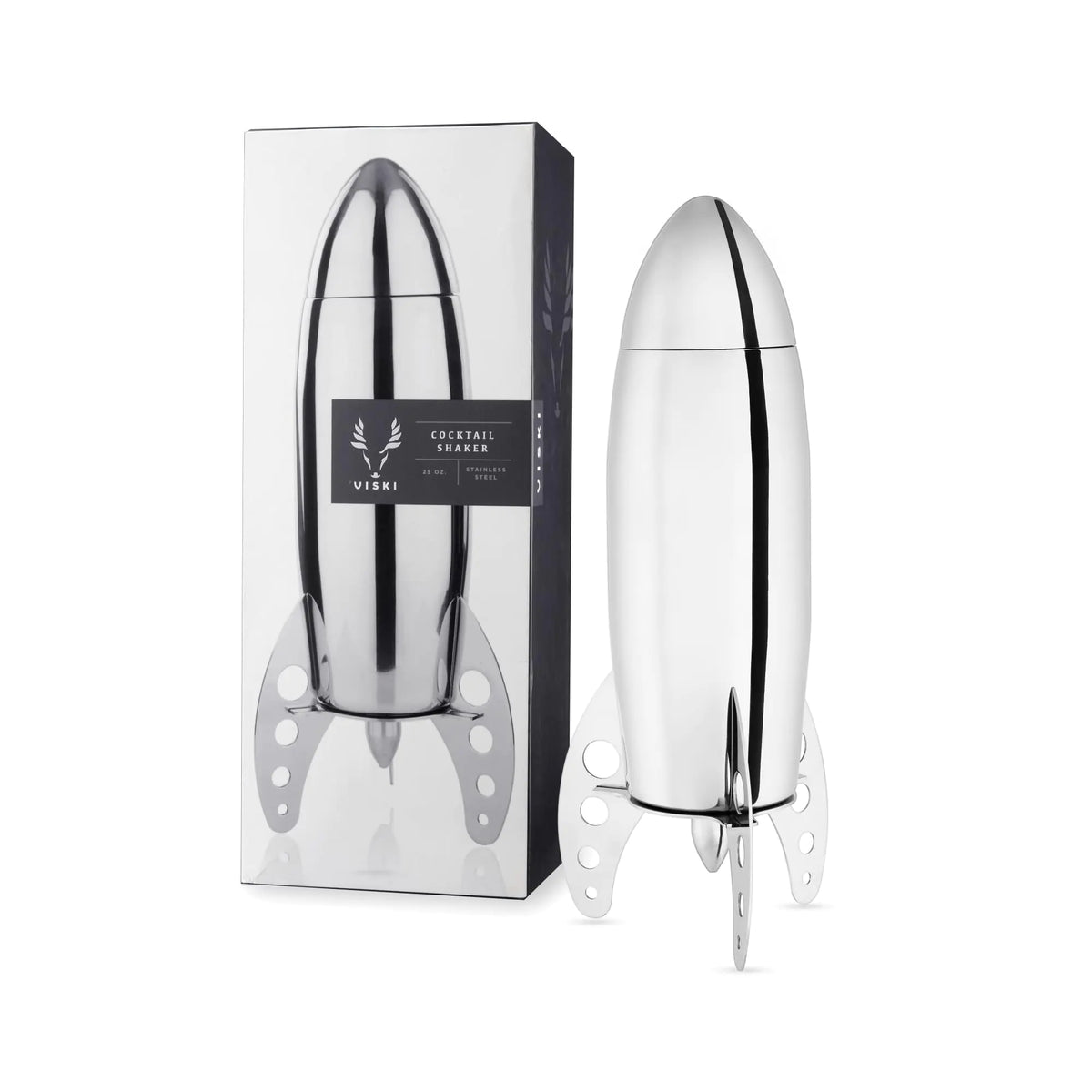 Viski Rocket Cocktail Shaker with Strainer Bar Set Martini Shaker Mixed Drink Shaker Stainless Steel Cocktail Shaker Bartending Tools 24oz Mimarta