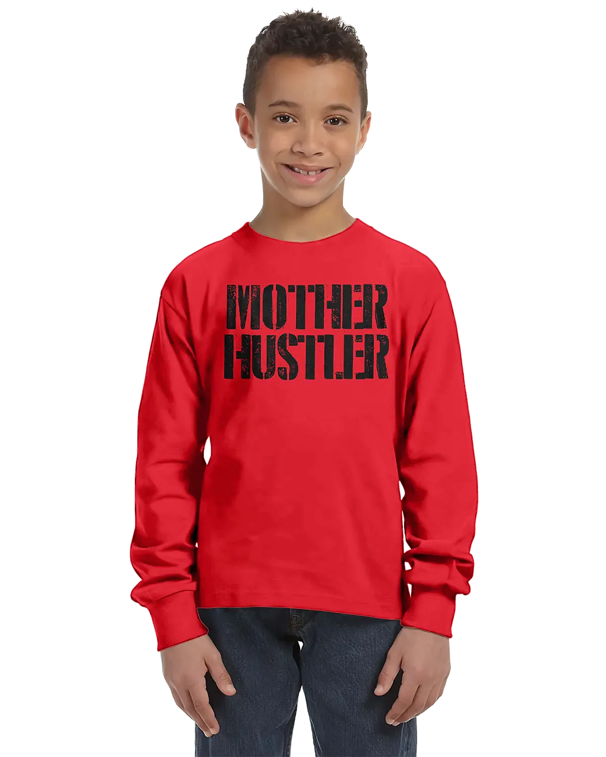 Mother Hustler Unisex Kids Long Sleeve T-Shirt Rieworkes