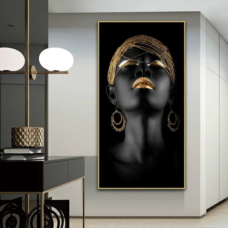 Modern Art Canvas African Black Woman Posters Rieworkes