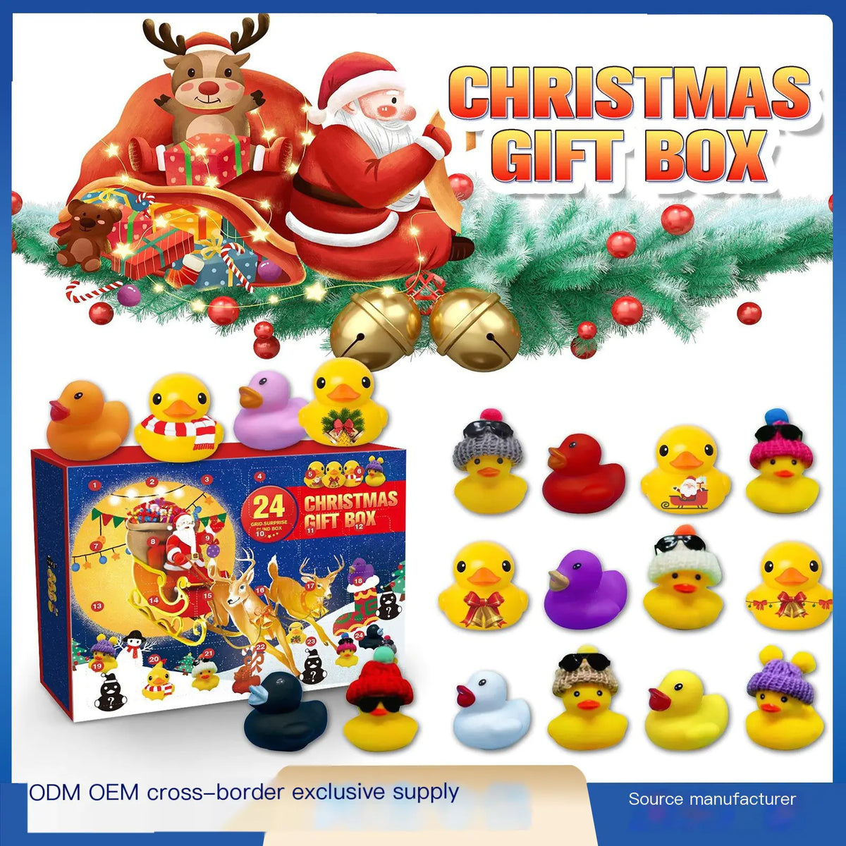 2023 Advent Calendar Rubber Duck Toy Blind Box (24 Slots) Mimarta
