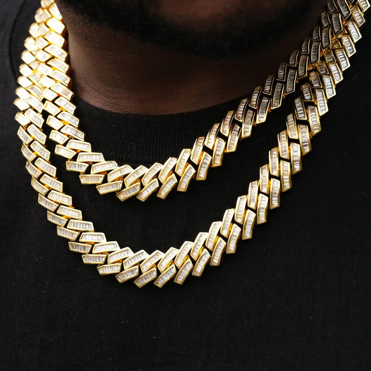 Baguette Channel Set Cuban Necklace Rieworkes