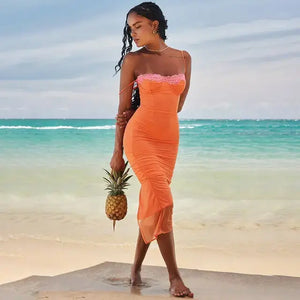 Bodycon Maxi Dress Women Robe Rieworkes