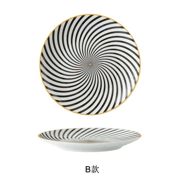 Geometric Pattern Ceramic Plate Rieworkes