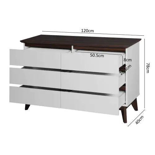 Particle Board Bedroom Living Room 6 Drawer Cabinet Rieworkes