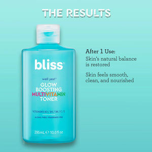 Bliss Well Yes Hydrating Toner with Vitamin B3, B5, B6, C & E - Brightens, Soothes, and Balances Skin - Alcohol-Free, Ideal for Sensitive & Oily Skin Glow Boosting Toner Rieworkes