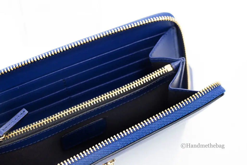 Versace Navy Leather Medusa Continental Clutch Wallet Mimarta