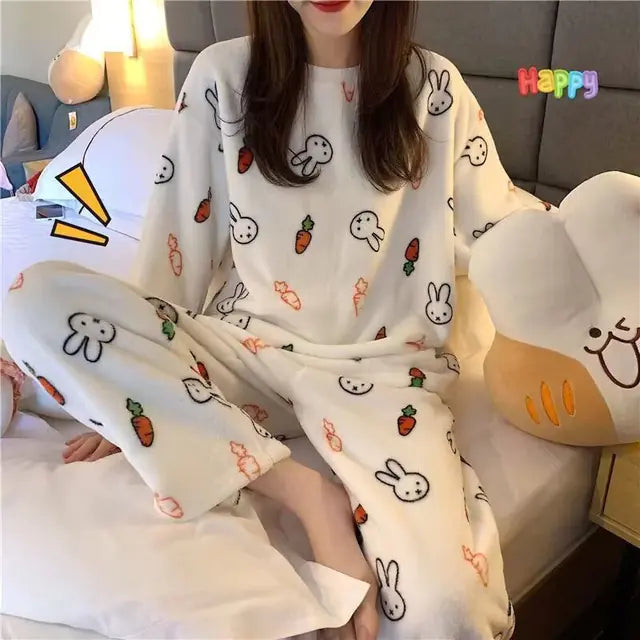 Winter Full-Sleeved Pajama Set for Home Wear Mimarta