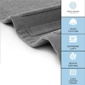 Luxury Bath Mat Floor Towel Set 22 x34 in 2 Pack Dark Gray Absorbent Cotton Rieworkes