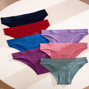 Elegant Comfortable Textured Panties Set of Seven Rieworkes