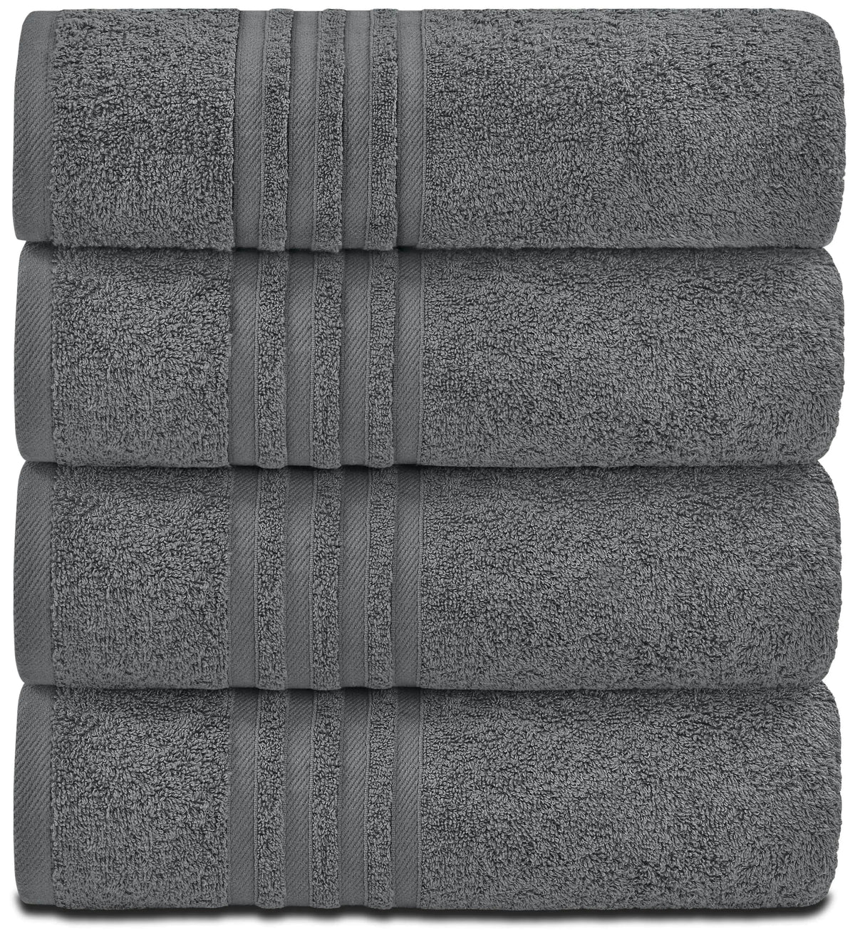 Wealuxe Grey Bath Towels Set of 4 Cotton 27x54 Inch Body Towel for Hotel Gym Rieworkes