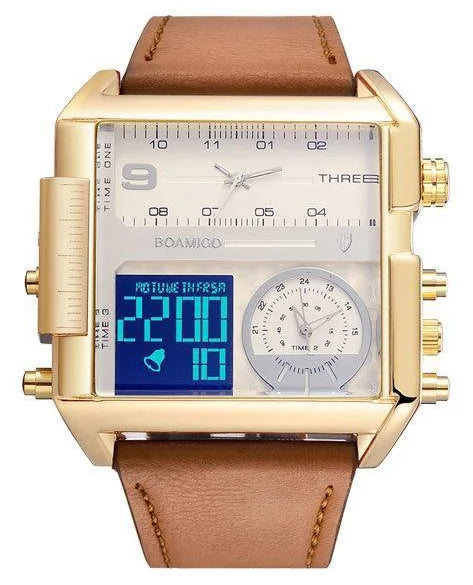 Luxury Sport Square Leather Watch Rieworkes