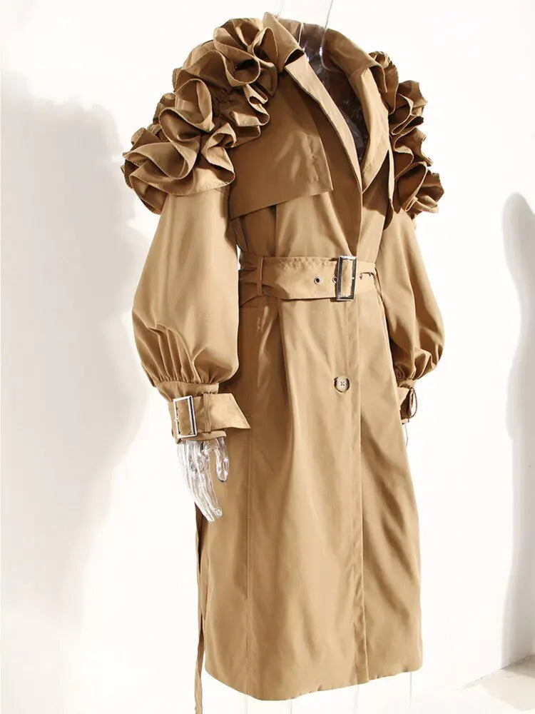 Ruffle Trench Coat Rieworkes