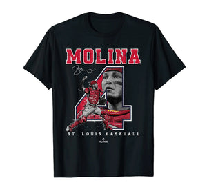 Number and Portrait Yadier Molina St Louis MLBPA T-Shirt Mimarta