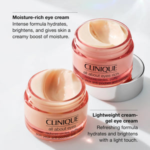 Clinique All About Eyes Lightweight Eye Cream With Vitamin C | Hydrating, Brightening, Depuffing + Dark Circle Reducing, Mini Travel Size, 0.5 fl. oz. 0.5 Fl Oz (Pack of 1) Rieworkes