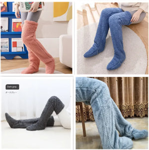 Fuzzy Over Knee High Winter Warm Socks Rieworkes