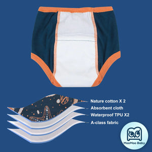 MooMoo Baby 8 Packs Potty Training Pants Cotton Absorbent Training Underwear for Toddler Boy and Girls 2T-9T 7 Years Dino Rieworkes