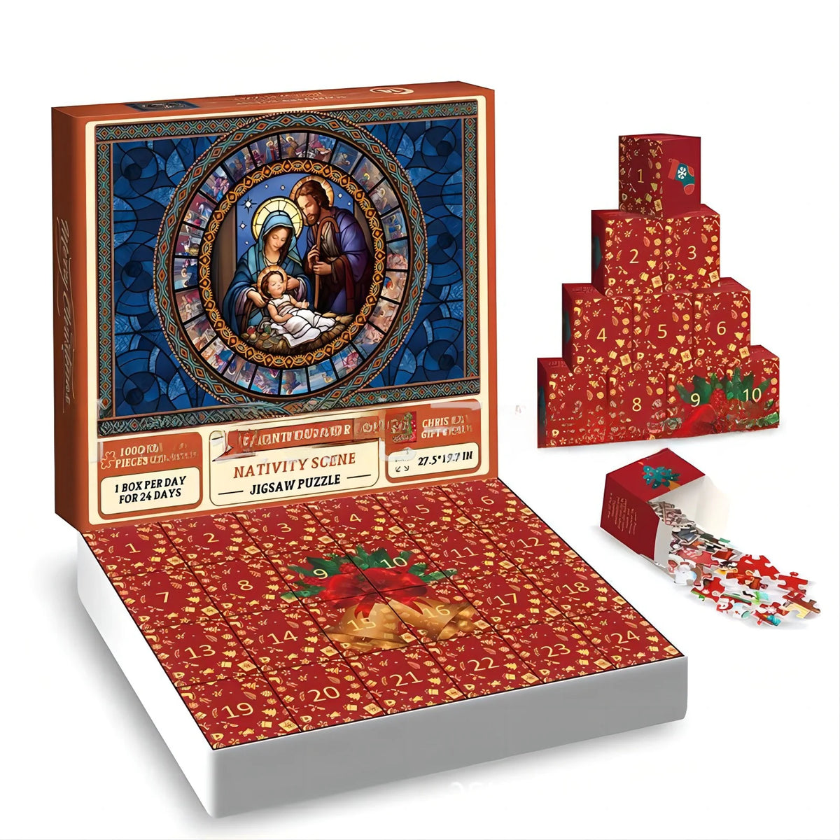 Nativity Scene Jigsaw Puzzle Advent Calendar Game Mimarta