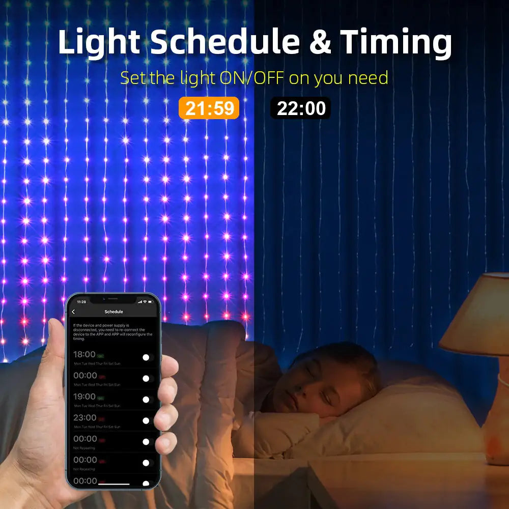 Color Waves LED Curtain Sync Lights Rieworkes