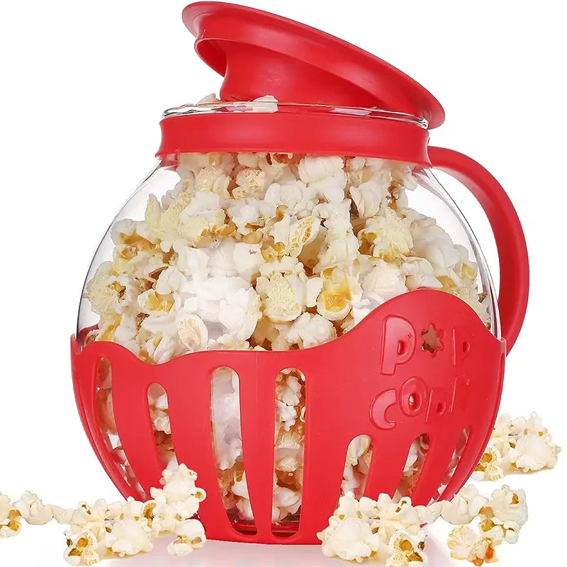 Microwave Glass Popcorn Popper With Silicone Lid Rieworkes