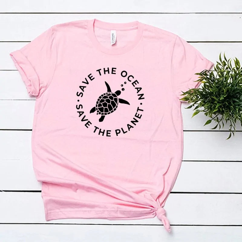 The Planet Protect Environment Summer Woman T-shirt Cotton Rieworkes